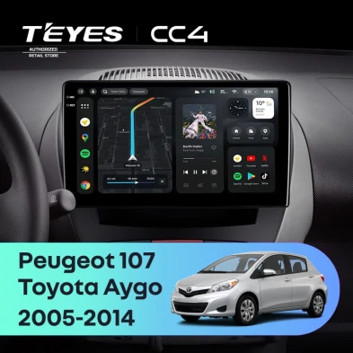 Штатная магнитола Teyes CC4 6/64 Peugeot 107 (2005-2014)