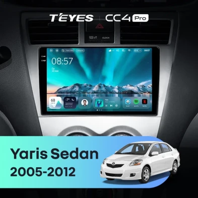 Штатная магнитола Teyes CC4 Pro 8/128 Toyota Yaris Sedan (2005-2012)