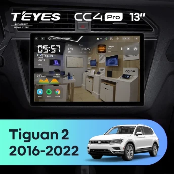 Штатная магнитола Teyes CC4 Pro 12/256 Volkswagen Tiguan 2 (2016-2022) Тип-A (13")