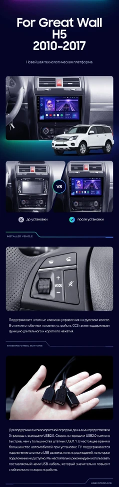 Штатная магнитола Teyes CC3 4/32 Great Wall Hover H5 (2010-2017)
