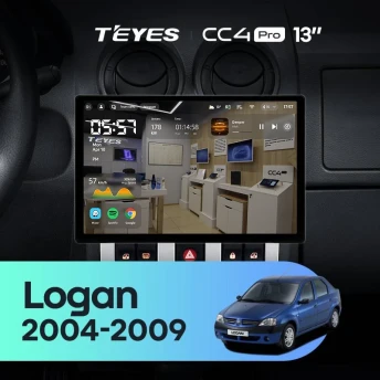 Штатная магнитола Teyes CC4 Pro 12/256 Renault Logan 1 (2004-2009) (13")