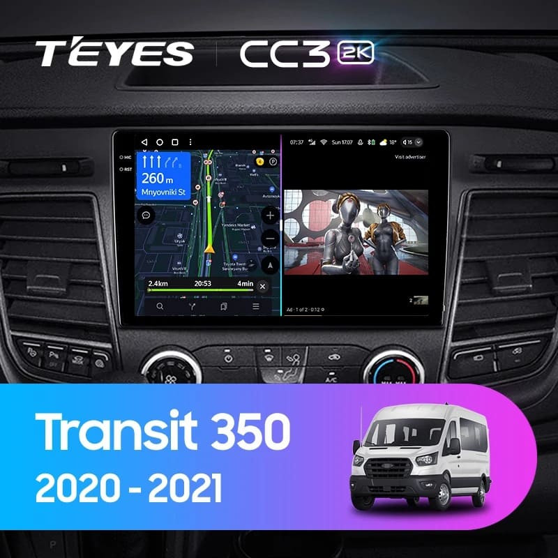 Штатная магнитола Teyes CC3 2K 360 6/128 Ford Transit 350 (2020-2021)