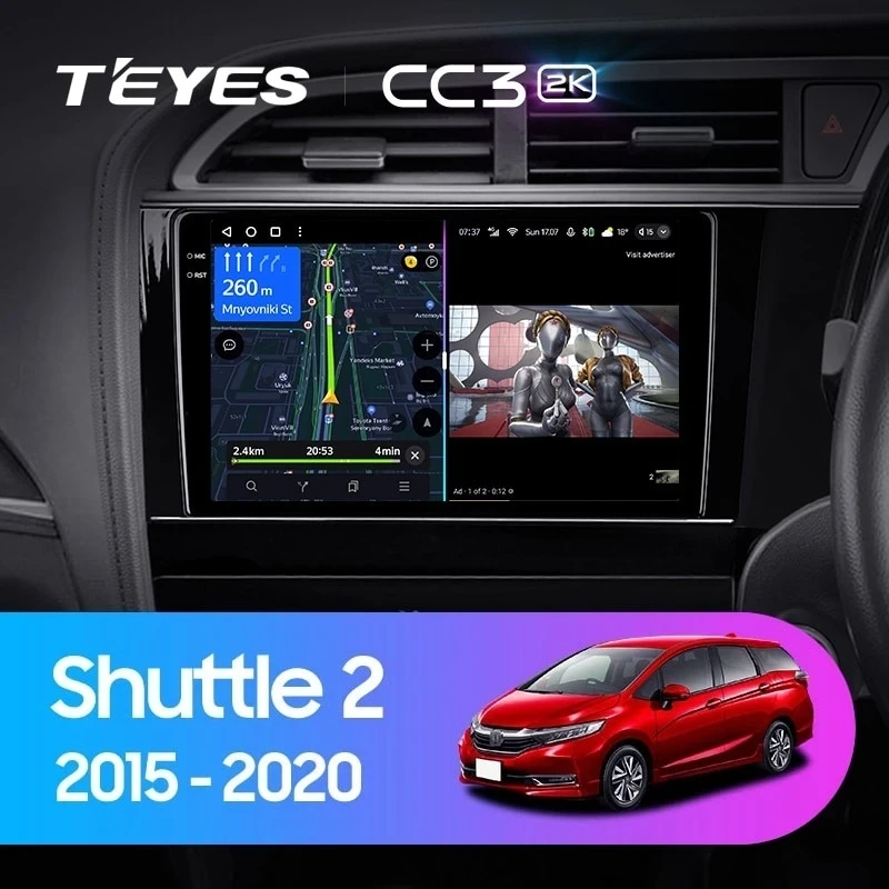 Штатная магнитола Teyes CC3 2K 360 6/128 Honda Shuttle 2 (2015-2020) Правый руль