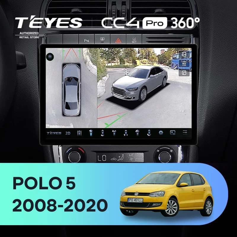 Штатная магнитола Teyes CC4 Pro 360 8/128 Volkswagen Polo 5 (2008-2020) F1 (11")