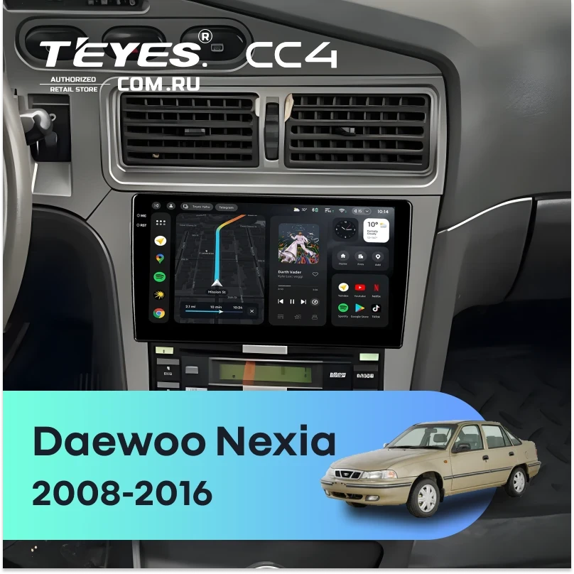 Штатная магнитола Teyes CC4 8/128 Daewoo Nexia (2008-2016)