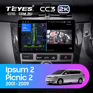 Штатная магнитола Teyes CC3 2K 6/128 Toyota Ipsum 2 ACM20 (2001-2009)