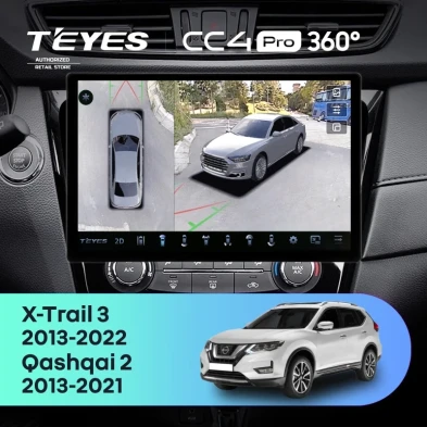 Штатная магнитола Teyes CC4 Pro 360 8/128 Nissan X-Trail 3 T32 (2013-2021) F2 Тип-C (13")