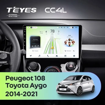 Штатная магнитола Teyes CC4L 6/64 Peugeot 108 (2014-2021) F1