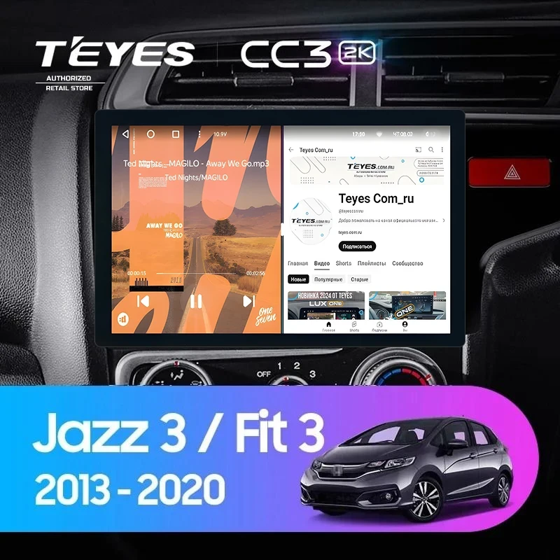Штатная магнитола Teyes CC3 2K 4/64 Honda Jazz 3 (2015-2020) Тип-A Правый руль (11")