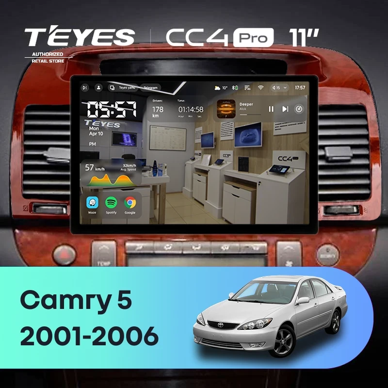 Штатная магнитола Teyes CC4 Pro 12/256 Toyota Camry 5 XV 30 (2001-2006) Тип-B (11")