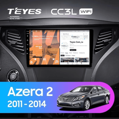 Штатная магнитола Teyes CC3L WiFi 2/32 Hyundai Azera 2 (2011-2014) F2
