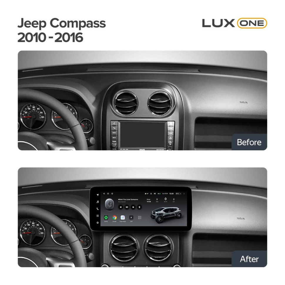 Переходная рамка Jeep Compass MK (2010-2016) (12,3")