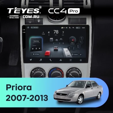 Штатная магнитола Teyes CC4 Pro 8/128 LADA Priora 1 (2007-2013) F2 (серебро)