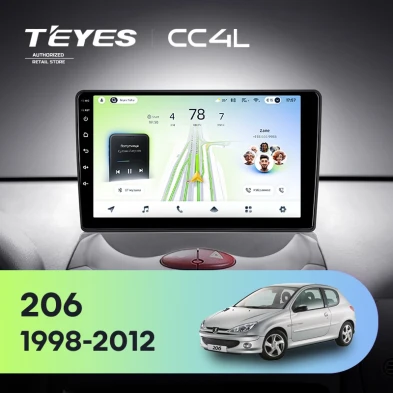 Штатная магнитола Teyes CC4L 6/64 Peugeot 206 T13 T16 T12 (1998-2012) F2
