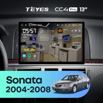Штатная магнитола Teyes CC4 Pro 12/256 Hyundai Sonata NF (2004-2008) (13")