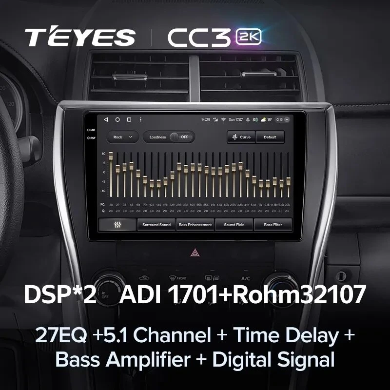 Штатная магнитола Teyes CC3 2K 4/32 Toyota Camry 7 XV 50 55 (2014-2017) (North America) F5