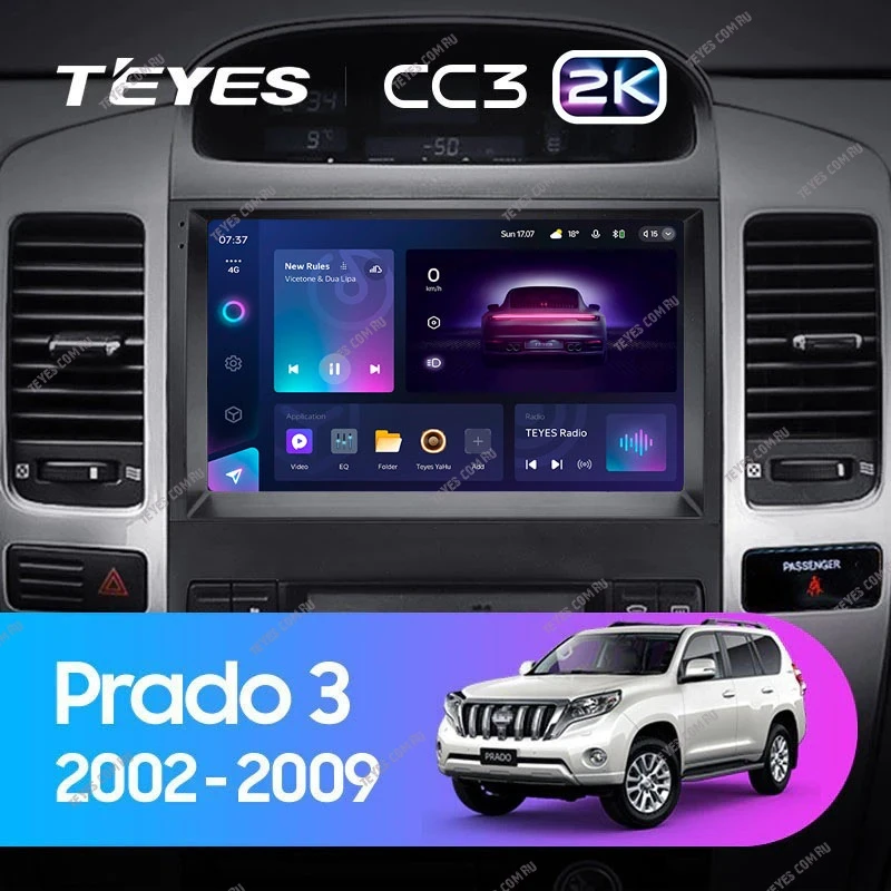 Штатная магнитола Teyes CC3 2K 4/64 Toyota Land Cruiser Prado 120 (2002-2009) F3