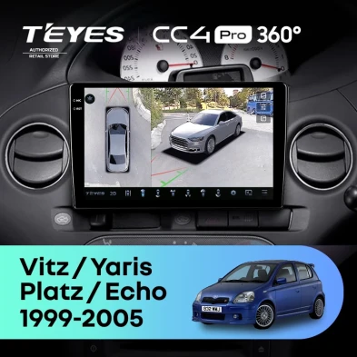 Штатная магнитола Teyes CC4 Pro 360 12/256 Toyota Vitz XP10 (1999-2005) F2