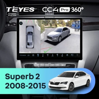 Штатная магнитола Teyes CC4 Pro 360 12/256 Skoda Superb 2 B6 (2008-2015) (13")