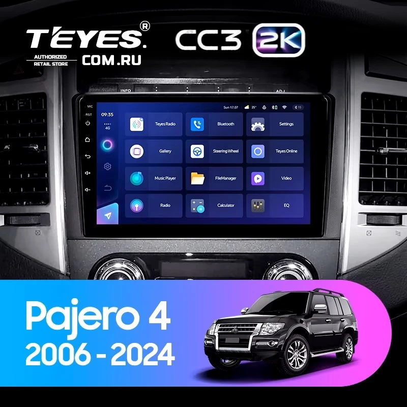 Штатная магнитола Teyes CC3 2K 4/64 Mitsubishi Pajero 4 V80 V90 (2006-2024)