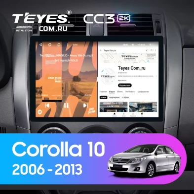 Штатная магнитола Teyes CC3 2K 4/64 Toyota Corolla 10 E140 E150 (2006-2013) Тип-B (11")