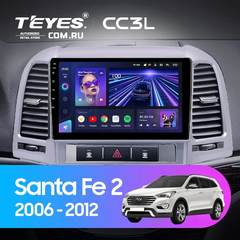 Штатная магнитола Teyes CC3L 4/32 Hyundai Santa Fe 2 (2006-2012)