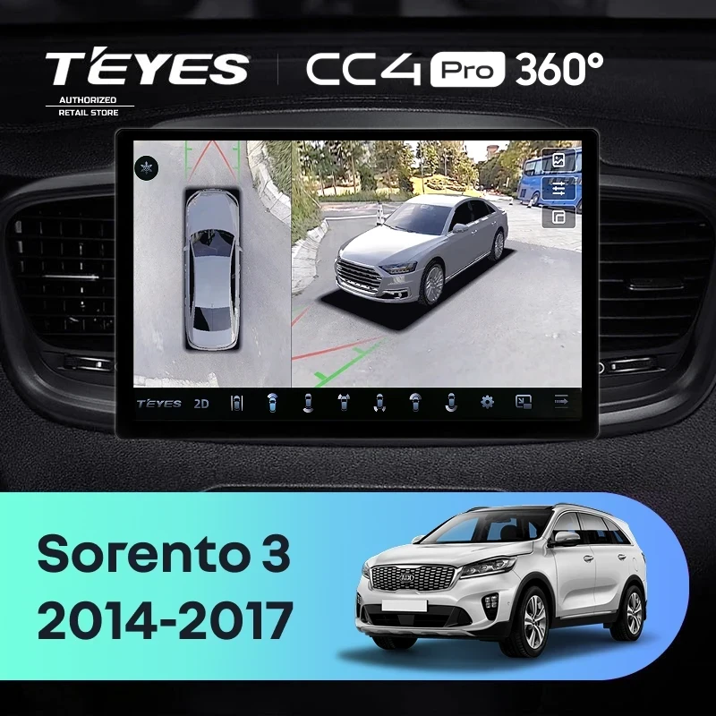 Штатная магнитола Teyes CC4 Pro 360 8/128 Kia Sorento 3 Prime (2014-2017) Тип-B (13")