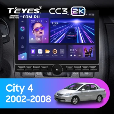 Штатная магнитола Teyes CC3 2K 6/128 Honda City 4 (2002-2008) (13" с кнопками)