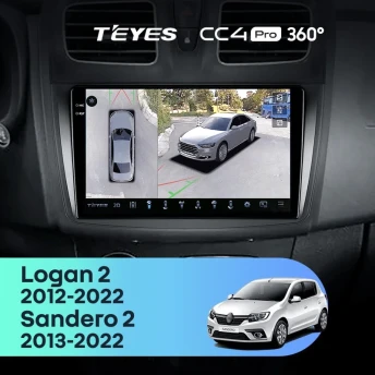 Штатная магнитола Teyes CC4 Pro 360 8/128 Renault Logan 2 (2012-2022) F1