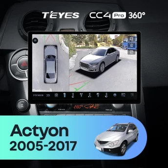 Штатная магнитола Teyes CC4 Pro 360 12/256 SsangYong Actyon Sports (2005-2017) (13")