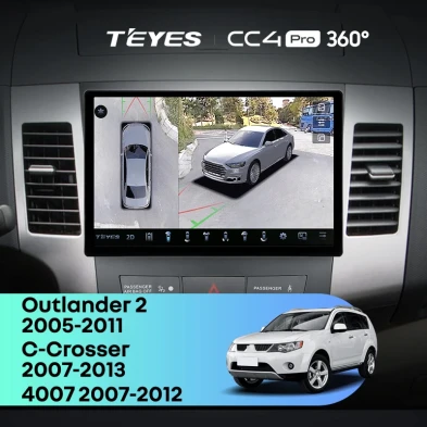 Штатная магнитола Teyes CC4 Pro 360 12/256 Peugeot 4007 (2007-2012) Тип-B (11")
