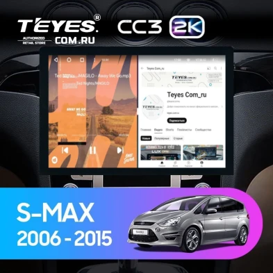Штатная магнитола Teyes CC3 2K 6/128 Ford S-MAX 1 (2006-2015) F1 (13")