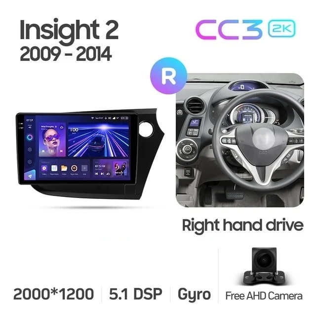 Штатная магнитола Teyes CC3 2K 4/64 Honda Insight 2 (2009-2014) Правый руль