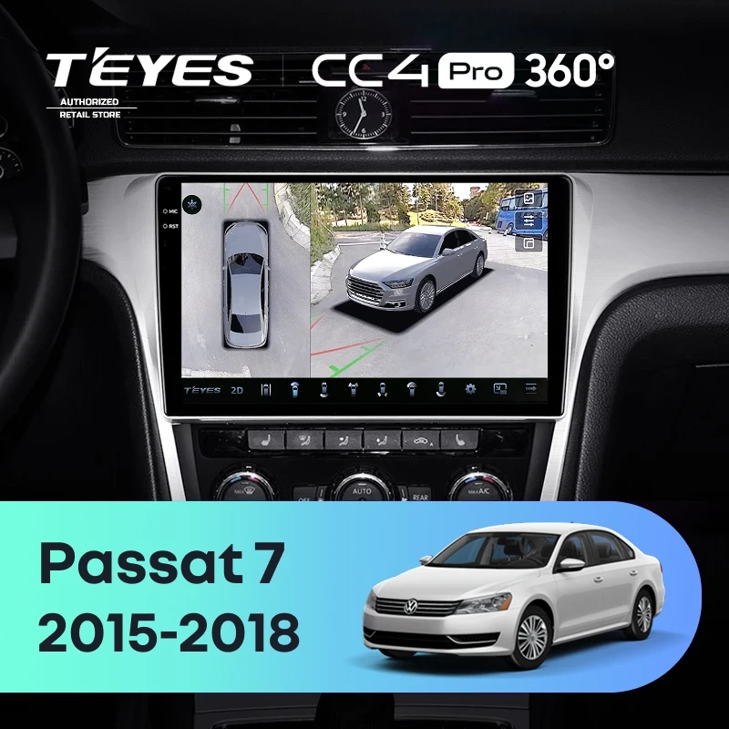 Штатная магнитола Teyes CC4 Pro 360 8/128 Volkswagen Passat 7 B7 NMS (2015-2018) F2