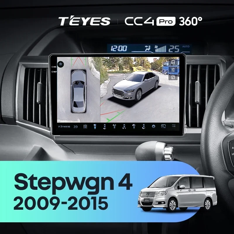 Штатная магнитола Teyes CC4 Pro 360 12/256 Honda Stepwgn 4 (2009-2015) Правый руль