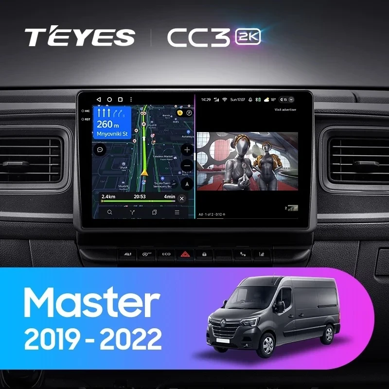 Штатная магнитола Teyes CC3 2K 4/64 Renault Master (2019-2022)