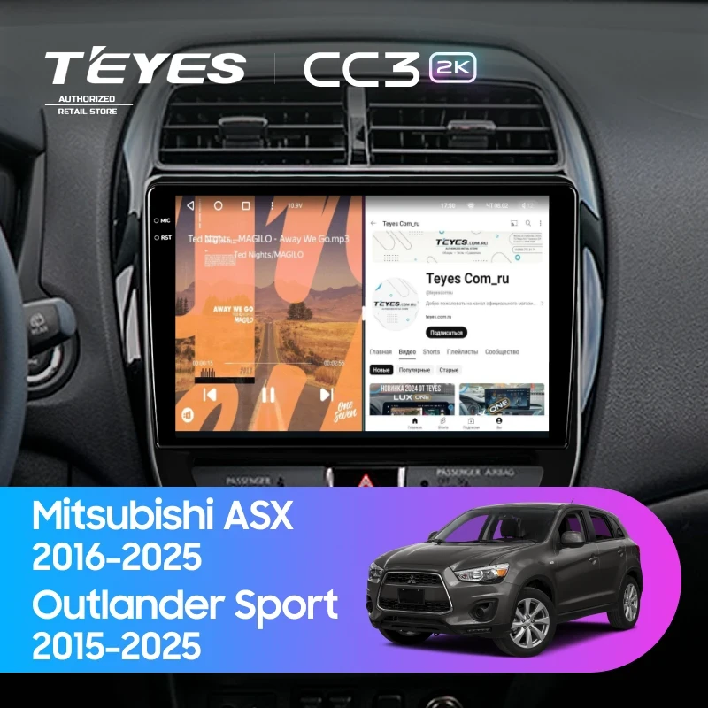 Штатная магнитола Teyes CC3 2K 6/128 Mitsubishi Outlander Sport (2015-2026) F2