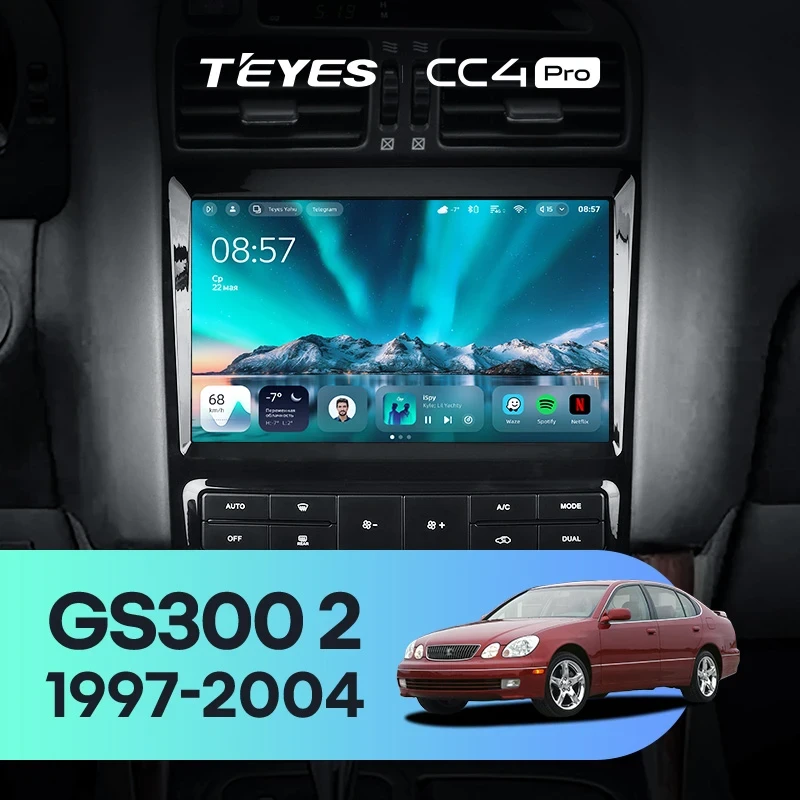 Штатная магнитола Teyes CC4 Pro 12/256 Lexus GS300 2 S160 (1997-2004) Тип-A
