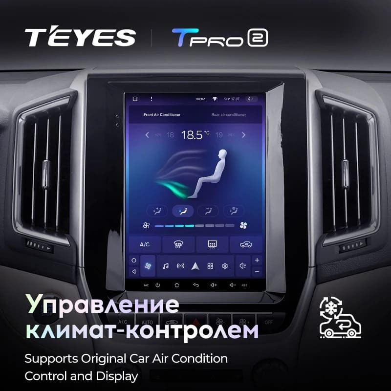 Штатная магнитола Tesla style Teyes TPRO 2 4/32 Toyota Land Cruiser 200 (2015-2020)