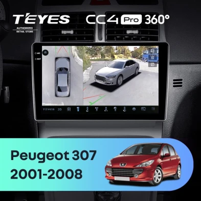 Штатная магнитола Teyes CC4 Pro 360 8/128 Peugeot 307 1 (2001-2008)