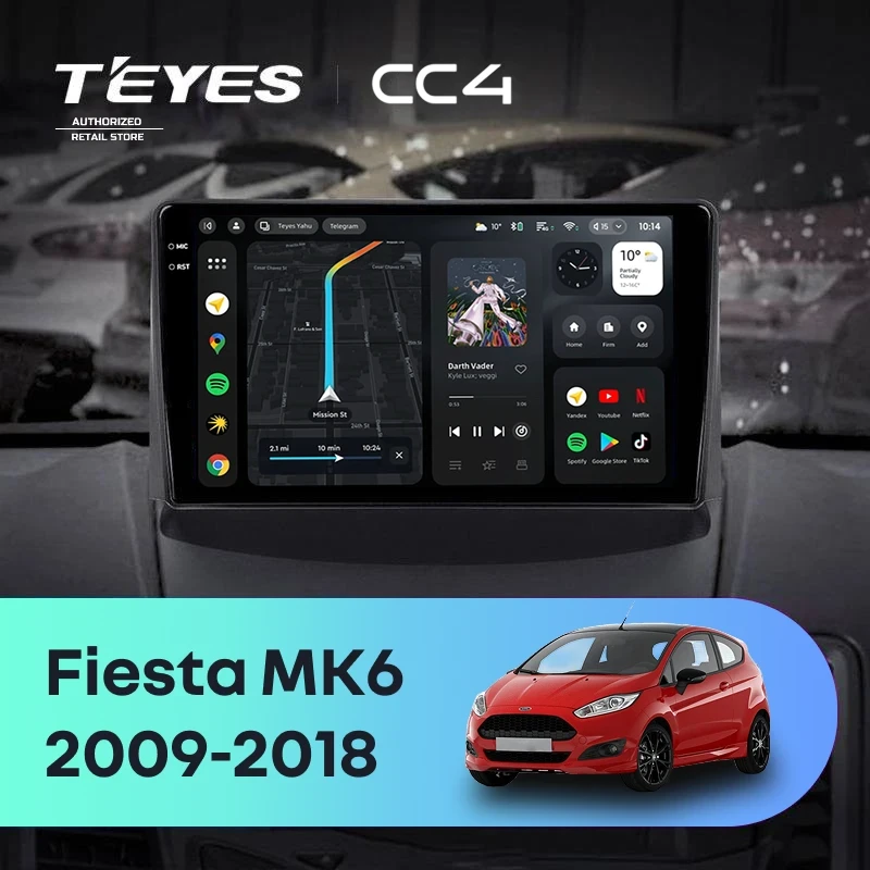 Штатная магнитола Teyes CC4 6/64 Ford Fiesta 6 (2009-2018) F1 Тип-A