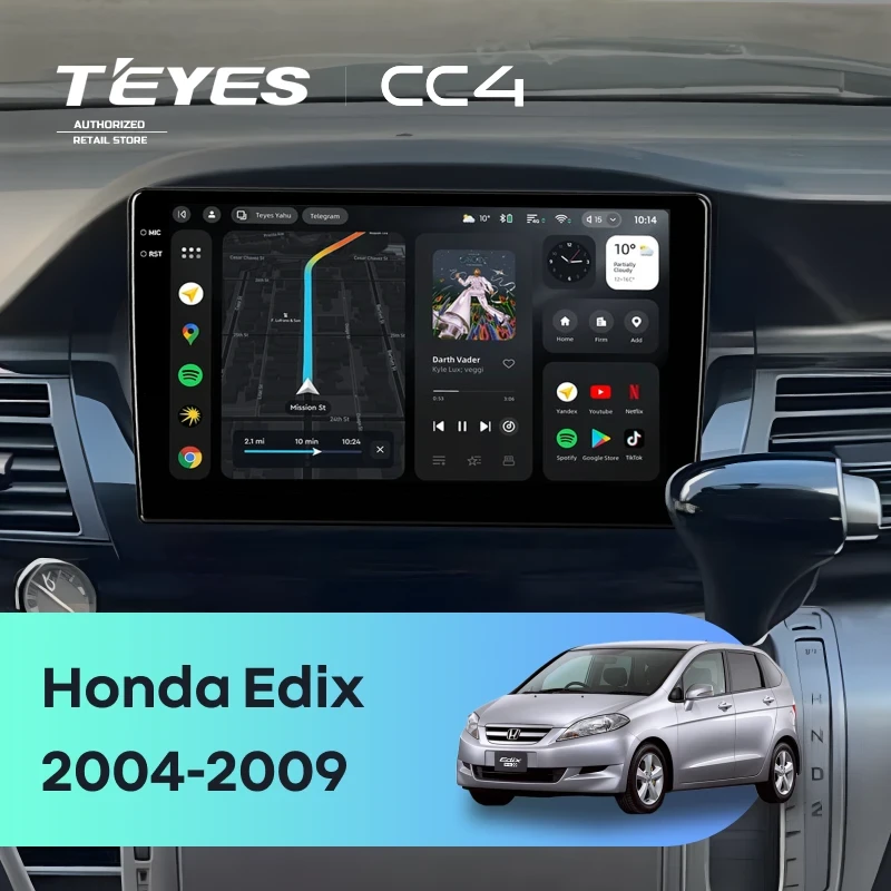 Штатная магнитола Teyes CC4 8/128 Honda Edix (2004-2009)
