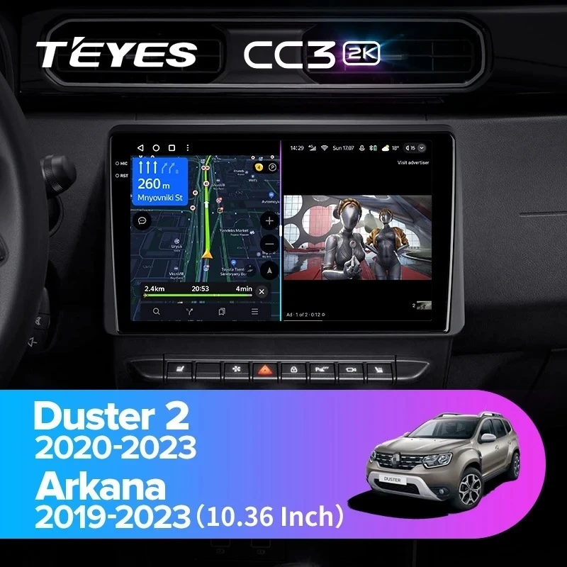 Штатная магнитола Teyes CC3 2K 4/32 Renault Duster HM 2 (2020-2023) F1
