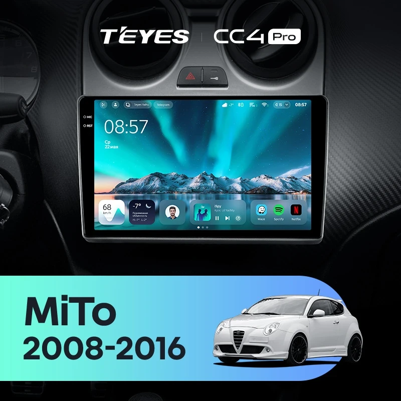Штатная магнитола Teyes CC4 Pro 12/256 Alfa Romeo MiTo 955 (2008-2016)