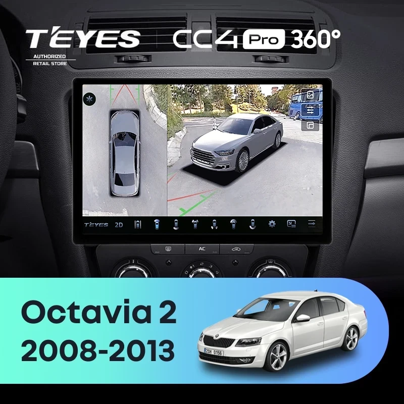 Штатная магнитола Teyes CC4 Pro 360 8/128 Skoda Octavia 2 A5 (2008-2013) (11")