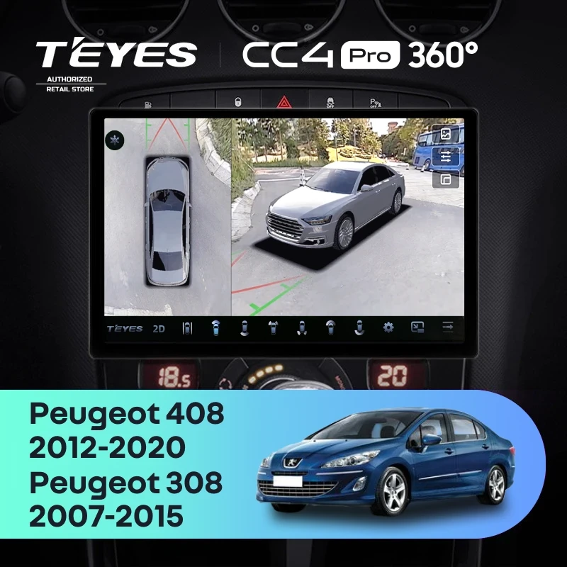 Штатная магнитола Teyes CC4 Pro 360 12/256 Peugeot 408 1 T7 (2012-2020) (11")