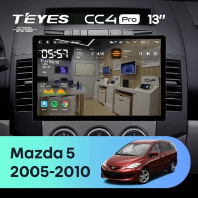 Штатная магнитола Teyes CC4 Pro 8/128 Mazda 5 2 CR (2005-2010) (13")