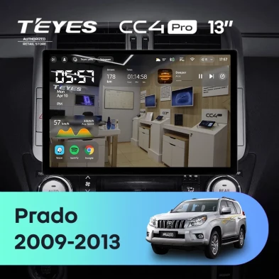 Штатная магнитола Teyes CC4 Pro 8/128 Toyota Land Cruiser Prado 150 (2009-2013) F2 Тип-A (13")
