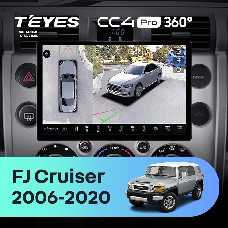 Штатная магнитола Teyes CC4 Pro 360 12/256 Toyota FJ Cruiser J15 (2006-2020) F2 (13")