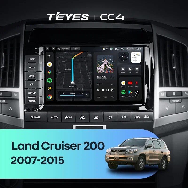 Штатная магнитола Teyes CC4 6/64 Toyota Land Cruiser 11 200 (2007-2015) F2 Тип-C